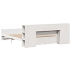 Bookcase Bed without Mattress White 200x200cm Solid Wood Pine