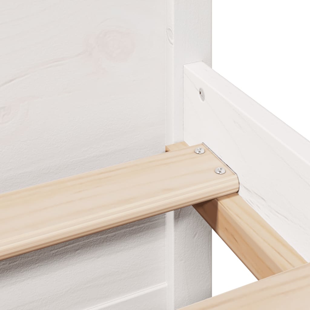 Bookcase Bed without Mattress White 200x200cm Solid Wood Pine