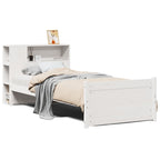 Bookcase Bed without Mattress White 100x200cm Solid Wood Pine