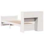 Bookcase Bed without Mattress White 100x200cm Solid Wood Pine