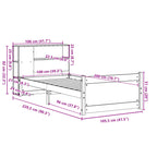 Bookcase Bed without Mattress White 100x200cm Solid Wood Pine