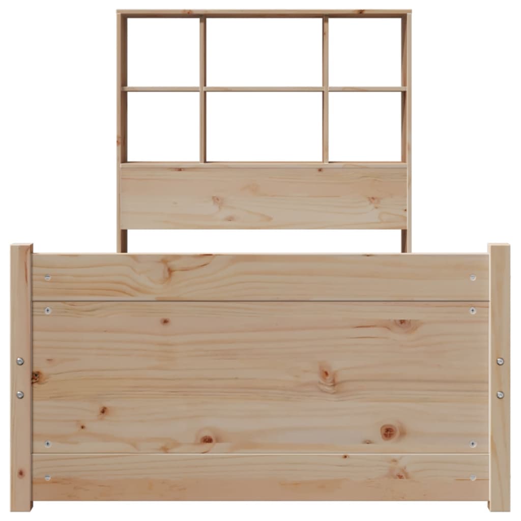 Bookcase Bed without Mattress 90x200cm Solid Wood Pine