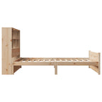 Bookcase Bed without Mattress 90x200cm Solid Wood Pine