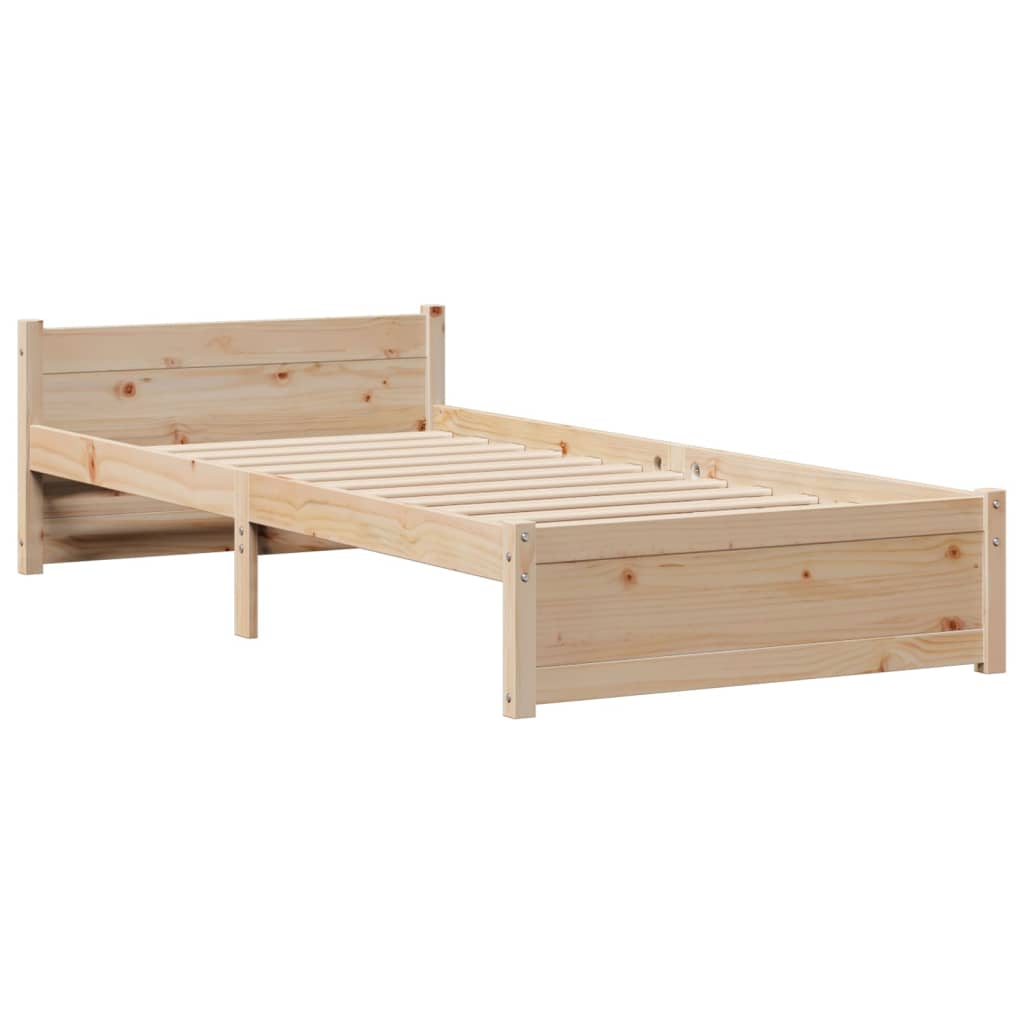 Bookcase Bed without Mattress 90x200cm Solid Wood Pine
