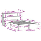 Bookcase Bed without Mattress White 120x200cm Solid Wood Pine