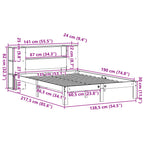 Bookcase Bed without Mattress Wax Brown 135x190 cm Doouble Solid Wood Pine