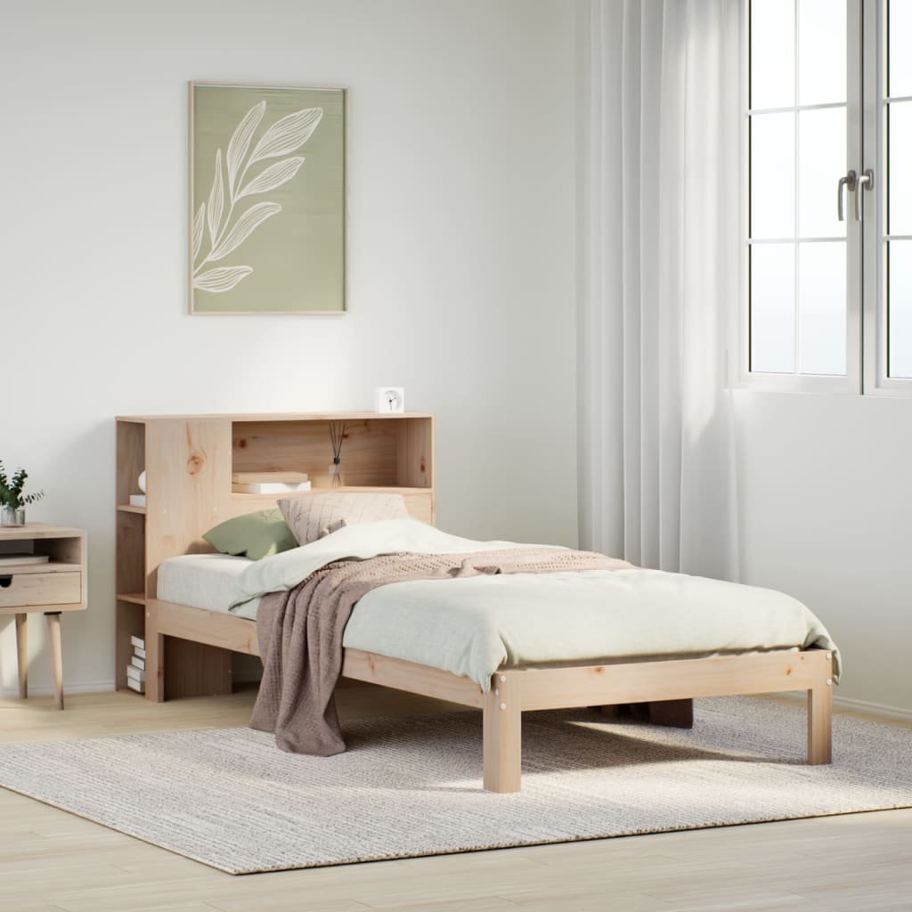 Bookcase Bed without Mattress 90x190 cm Single Solid Wood Pine