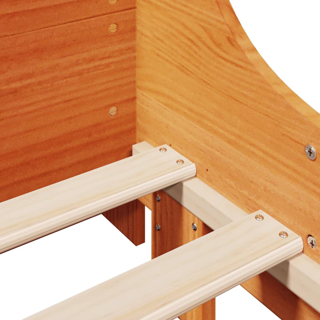 Bookcase Bed without Mattress Wax Brown 75x190 cm Small Single Solid Wood