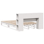 Bookcase Bed without Mattress White 140x200 cm Solid Wood