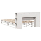 Bookcase Bed without Mattress White 135x190 cm Double Solid Wood