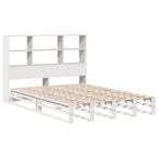 Bookcase Bed without Mattress White 120x200 cm Solid Wood