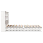 Bookcase Bed without Mattress White 140x190 cm Solid Wood