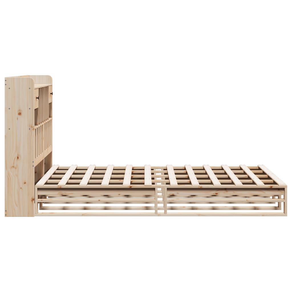 Bookcase Bed without Mattress 140x200 cm Solid Wood Pine