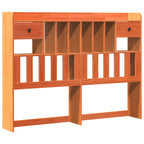 Bookcase Bed without Mattress Wax Brown 140x200 cm Solid Wood Pine