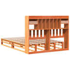 Bookcase Bed without Mattress Wax Brown 140x200 cm Solid Wood Pine