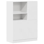 2 Piece Kitchen Cabinet Set White Engineered Wood