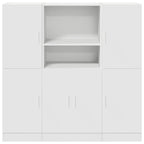3 Piece Kitchen Cabinet Set White Engineered Wood