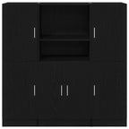 3 Piece Kitchen Cabinet Set Black Engineered Wood