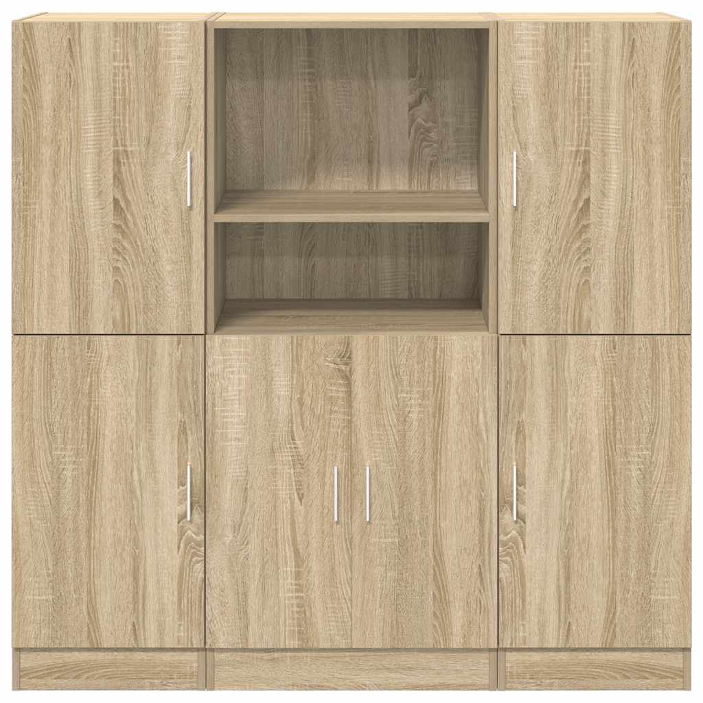 3 Piece Kitchen Cabinet Set Sonoma Oak Engineered Wood
