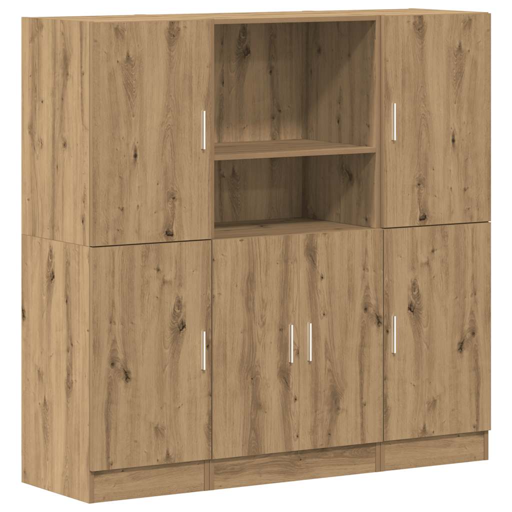3 Piece Kitchen Cabinet Set Artisian Oak Engineered Wood