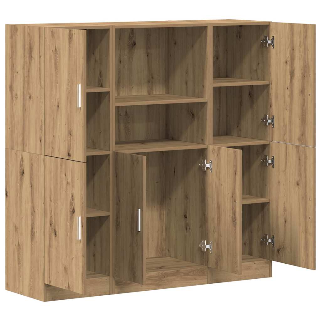 3 Piece Kitchen Cabinet Set Artisian Oak Engineered Wood