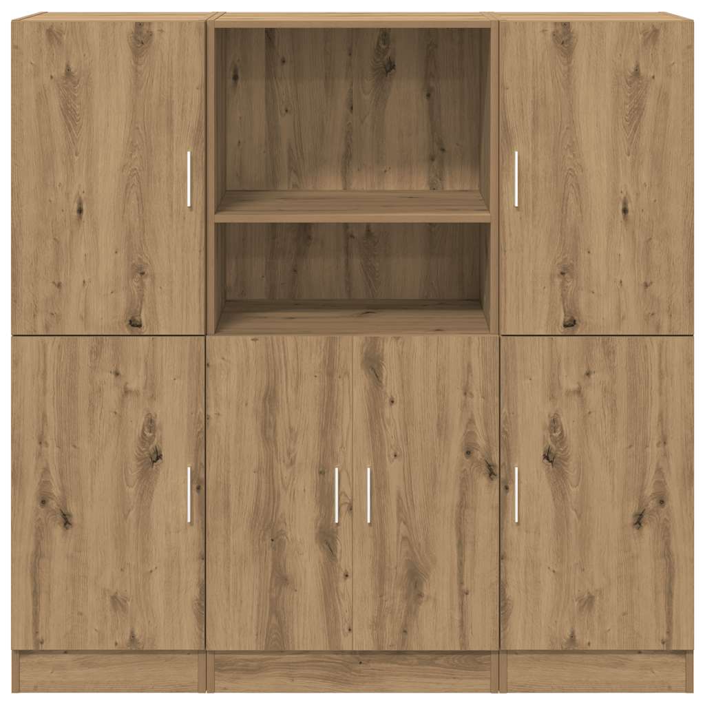 3 Piece Kitchen Cabinet Set Artisian Oak Engineered Wood
