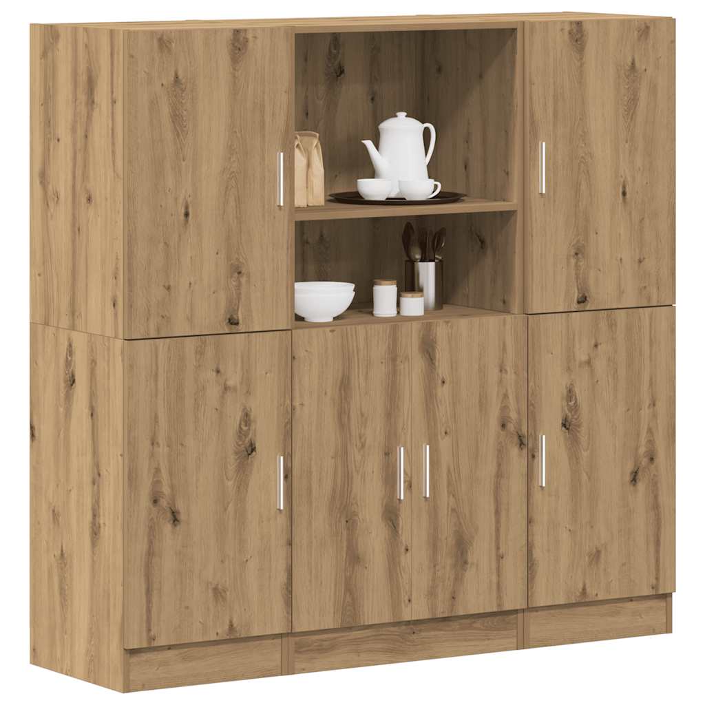 3 Piece Kitchen Cabinet Set Artisian Oak Engineered Wood