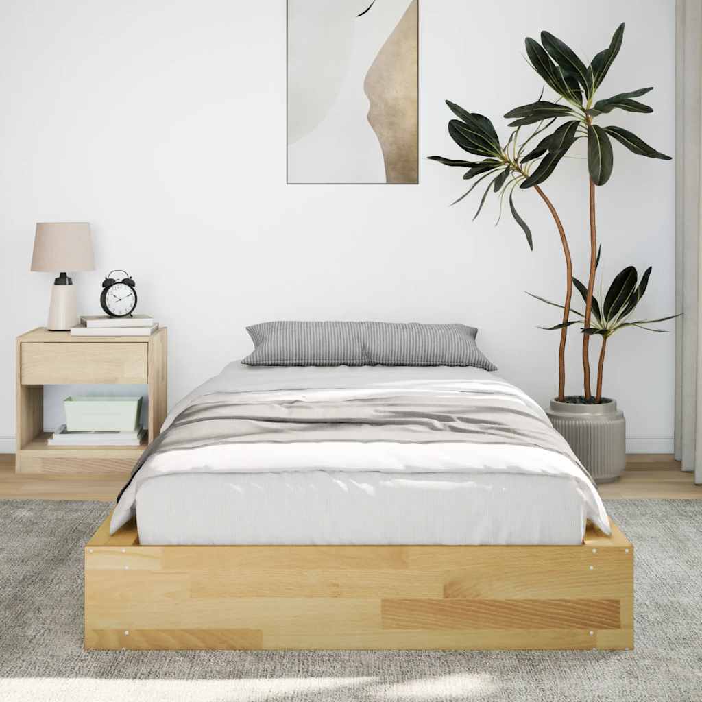 Bed Frame without Mattress 80x200 cm Solid Wood Oak
