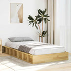 Bed Frame without Mattress 80x200 cm Solid Wood Oak
