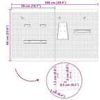 Tool Wall Panel 2 pcs Grey 100 x 1 x 60 cm