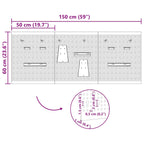 Tool Wall Panel 3 pcs Grey 150 x 1 x 60 cm