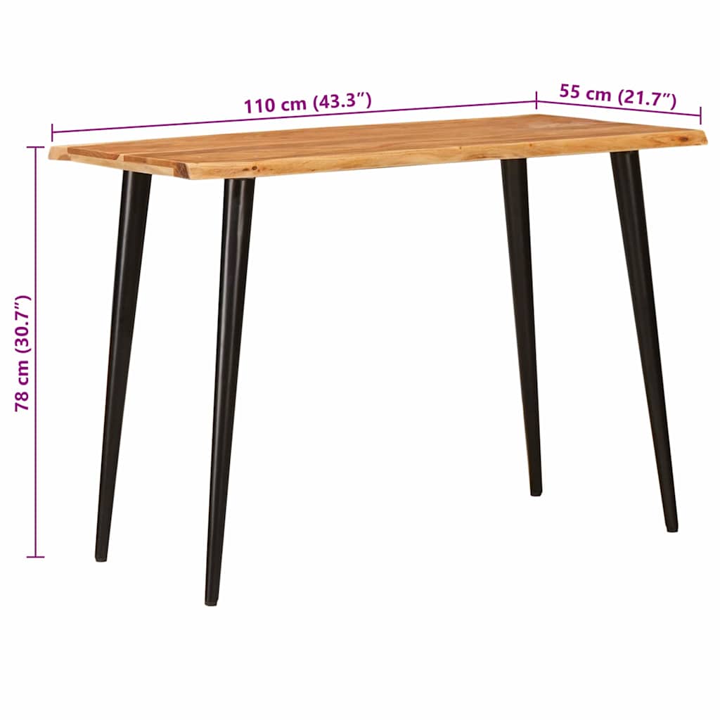 Dining Tables Brown and Black 110 x 55 x 78 cm Solid Mango Wood