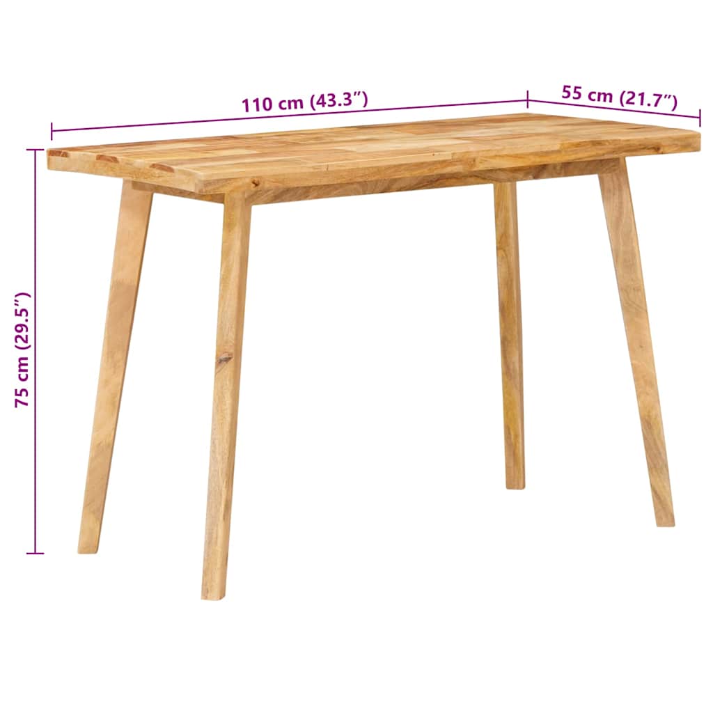 Dinning Table Natural 100 x 55 x 75 cm Solid Mango Wood