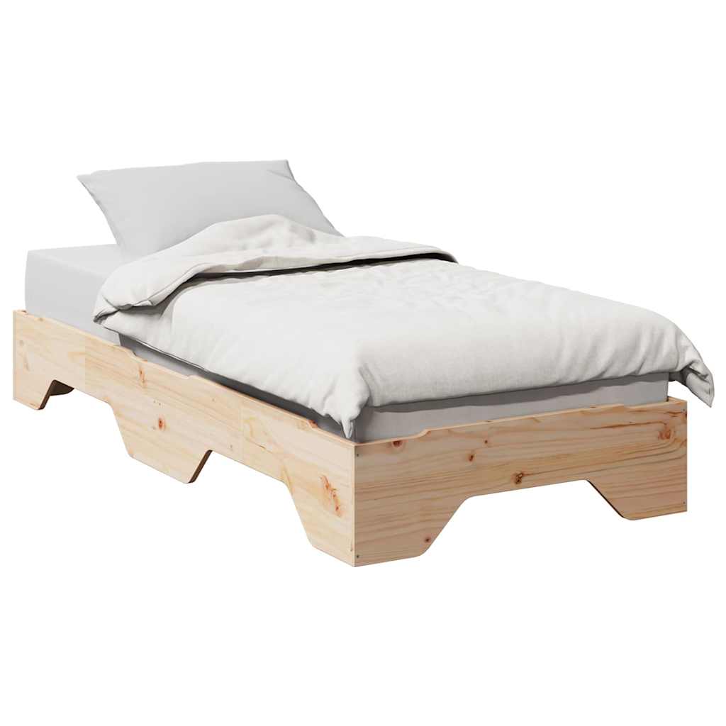 Bed Frame No Mattress Stackable 100x200 cm Solid Wood