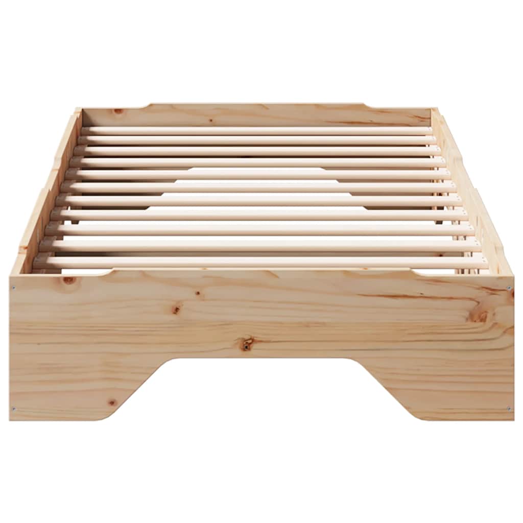 Bed Frame No Mattress Stackable 100x200 cm Solid Wood