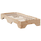 Bed Frame No Mattress Stackable 100x200 cm Solid Wood