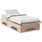 Bed Frame No Mattress Stackable 100x200 cm Solid Wood