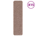 Anti-slip Stair Mats 15 pcs Light brown 75 x 20 cm PP