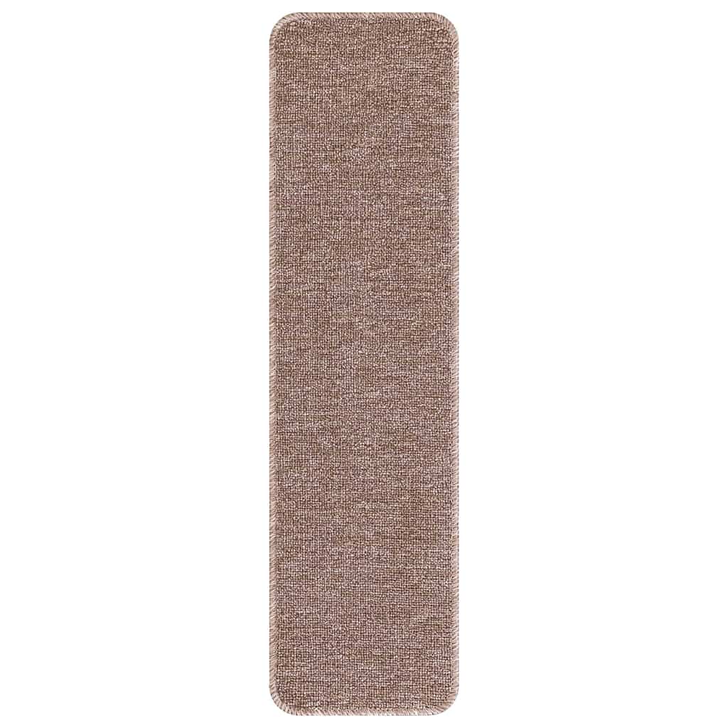 Anti-slip Stair Mats 15 pcs Light brown 75 x 20 cm PP