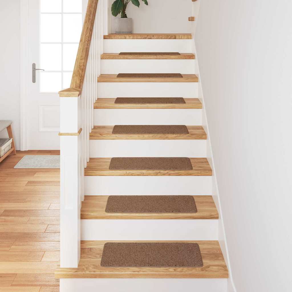 Anti-slip Stair Mats Latex backing 15 pcs Yellow 60 x 25 cm PP