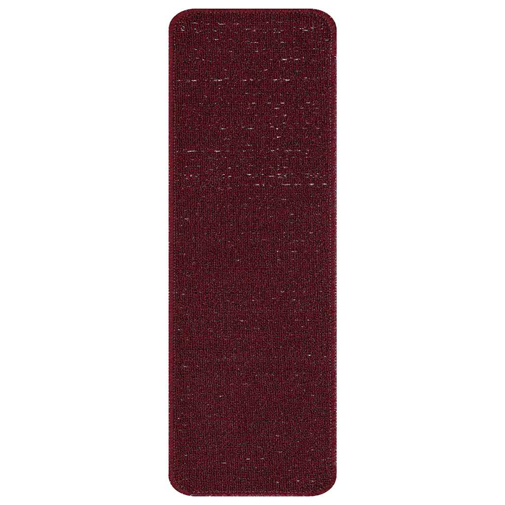 Anti-slip Stair Mats 15 pcs Bordeaux 60 x 25 cm PP