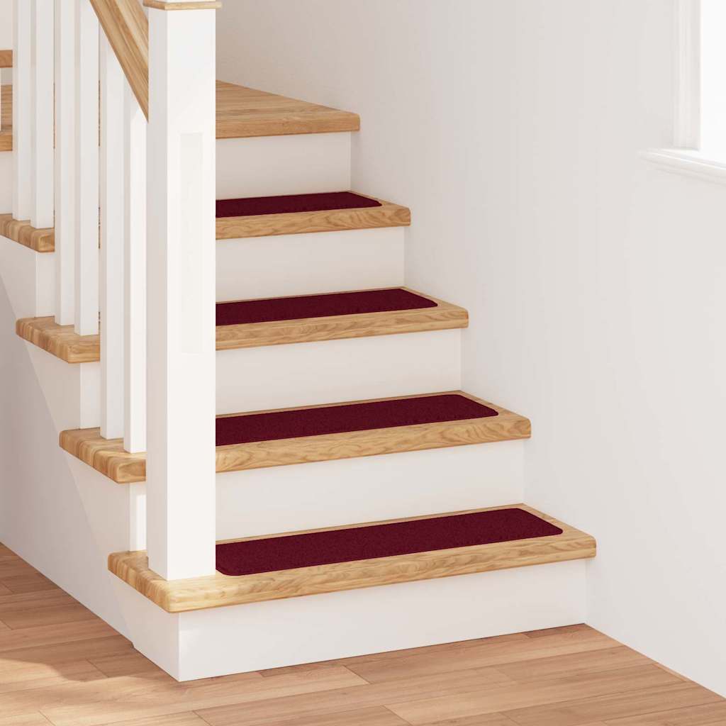 Anti-slip Stair Mats 15 pcs Bordeaux 75 x 20 cm PP