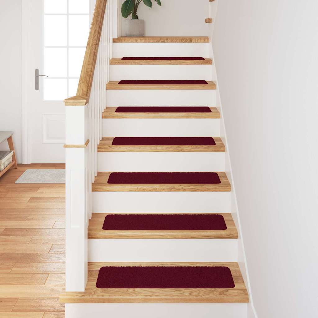 Anti-slip Stair Mats 15 pcs Bordeaux 75 x 20 cm PP