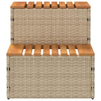Hot Tub Step Beige 50x50x50.5 cm Poly Rattan and Solid Acacia