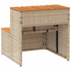 Hot Tub Step Beige 50x50x50.5 cm Poly Rattan and Solid Acacia