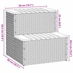Hot Tub Step Beige 50x50x50.5 cm Poly Rattan and Solid Acacia