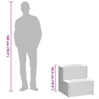 Hot Tub Step Beige 50x50x50.5 cm Poly Rattan and Solid Acacia