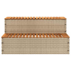 Hot Tub Step Beige 100x50x50.5 cm Poly Rattan and Solid Acacia