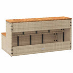 Hot Tub Step Beige 100x50x50.5 cm Poly Rattan and Solid Acacia