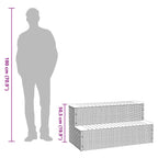 Hot Tub Step Beige 100x50x50.5 cm Poly Rattan and Solid Acacia